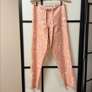 GINIA Silk-Cotton Blend Floral Pajama Pants - Size AU 8 (Fits US XS/S)